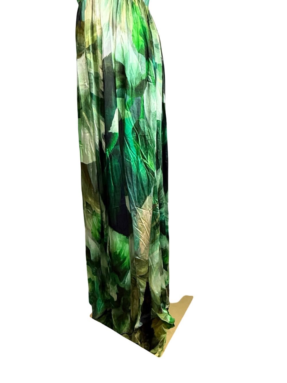 Amanda Uprichard Green Leafy Print Square Neck Maxi Dress - Picture 4 of 10